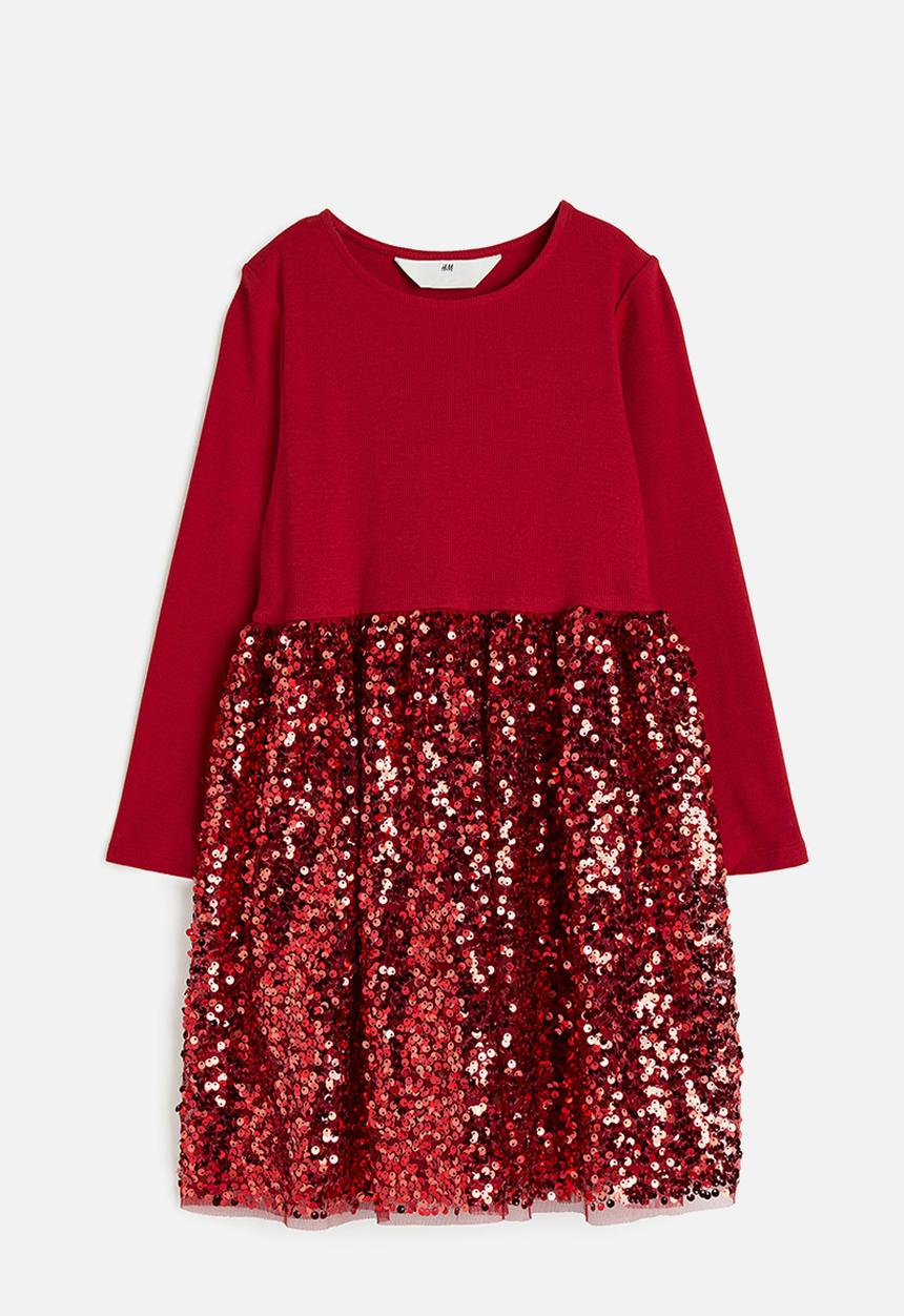 H&M - Sequined jersey dress - red