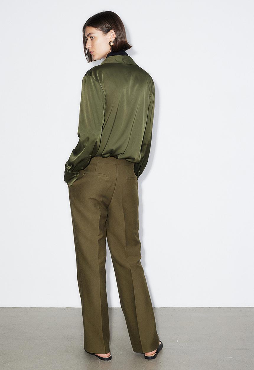 H&M - Tailored trousers - dark khaki green