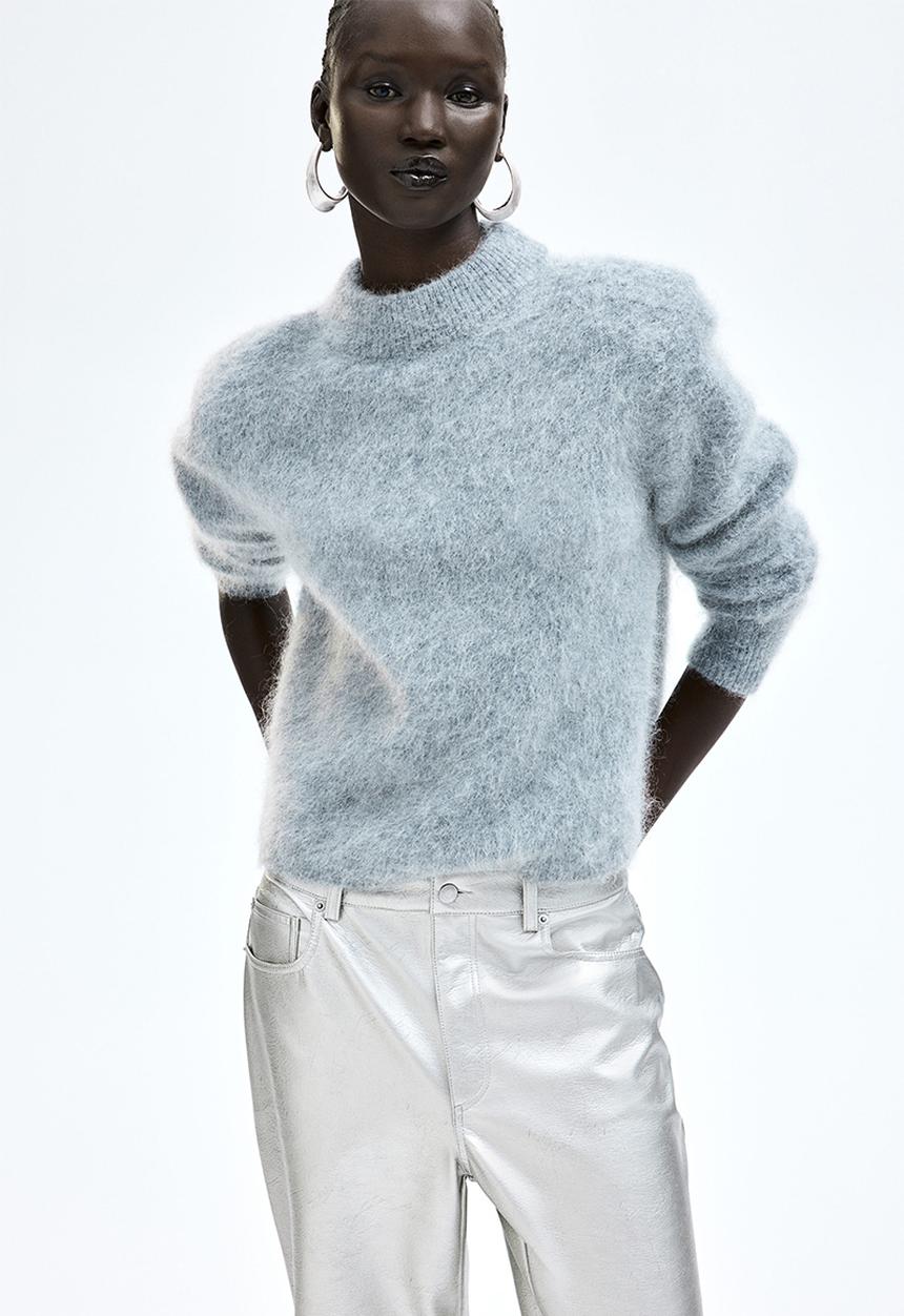 H&M - Coated trousers - silver-coloured