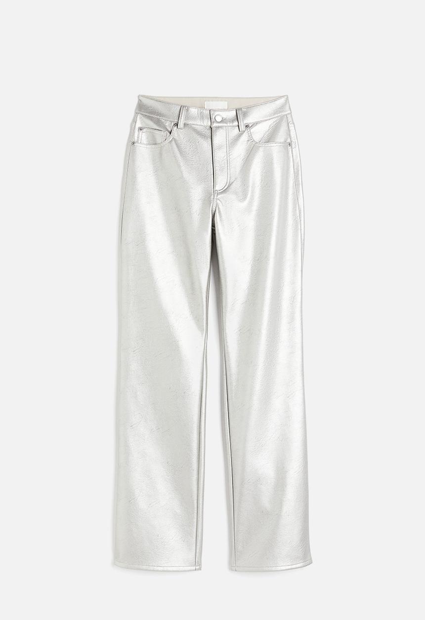 H&M - Coated trousers - silver-coloured