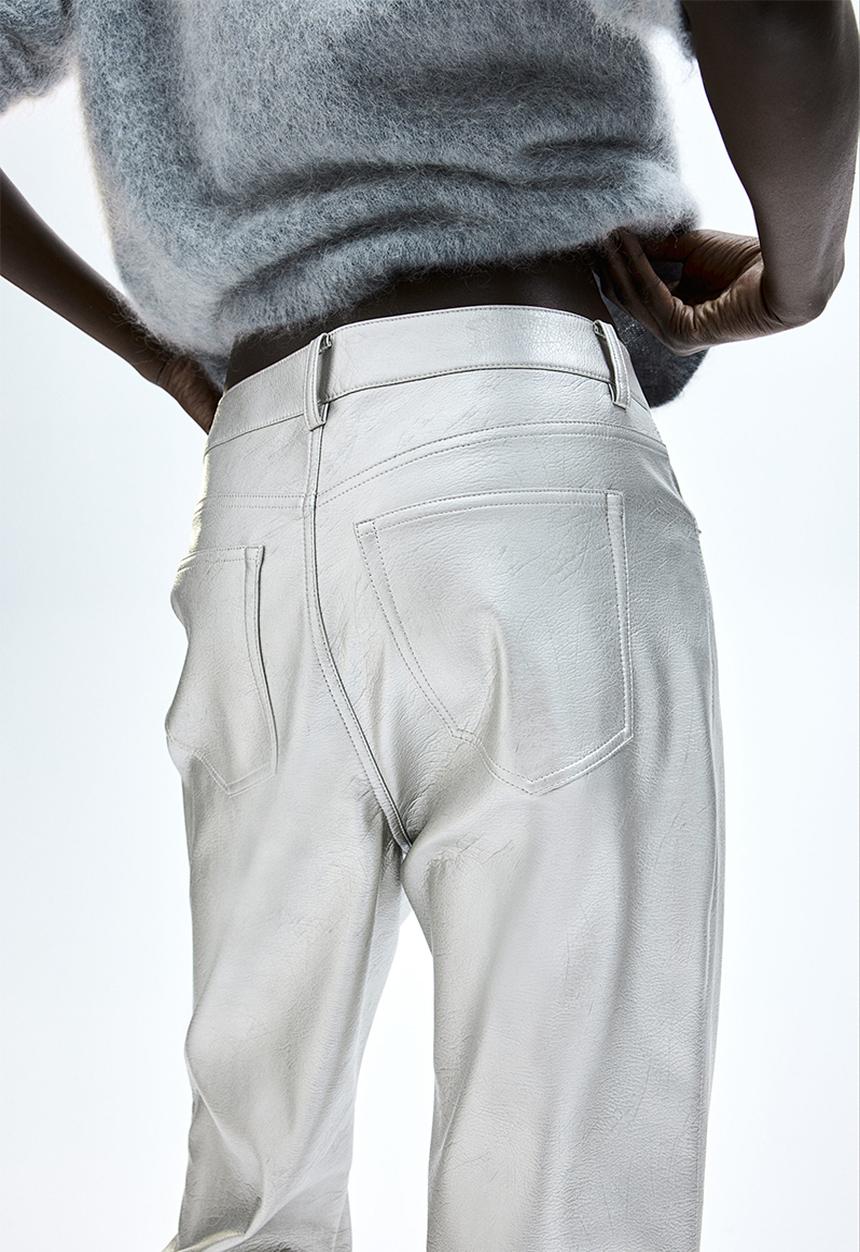 H&M - Coated trousers - silver-coloured