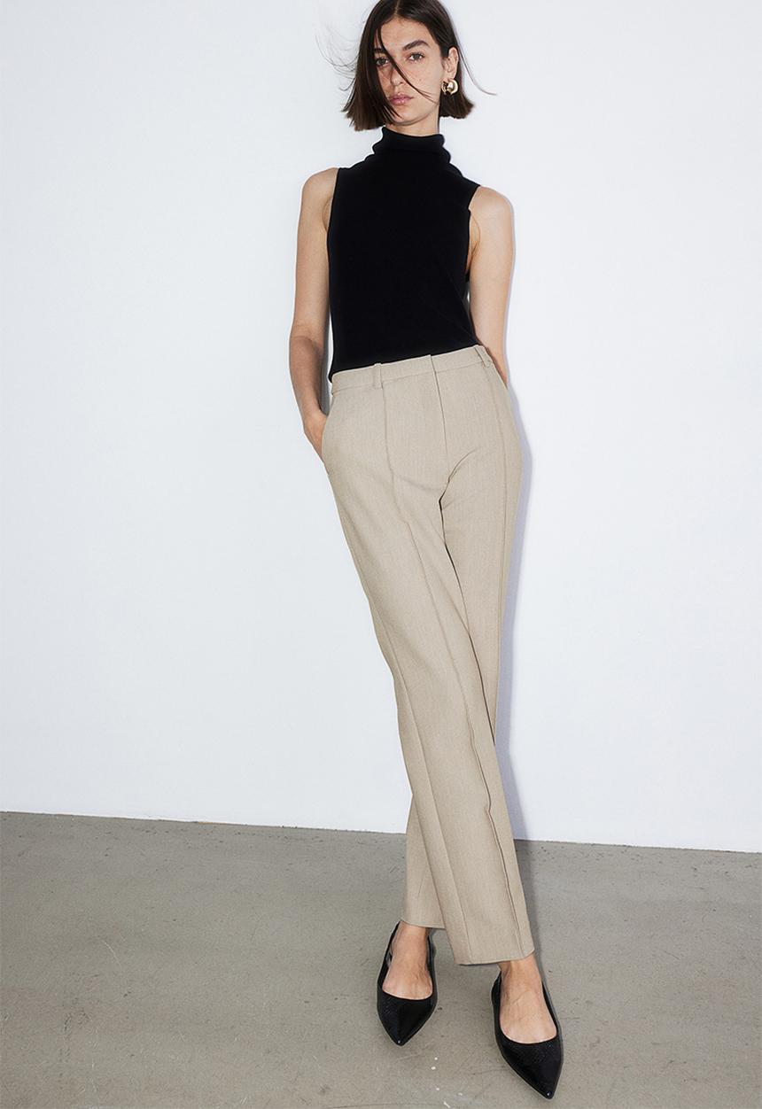 H&M - Crease-leg trousers - beige