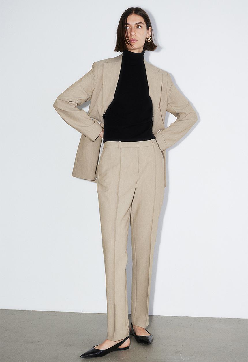 H&M - Crease-leg trousers - beige