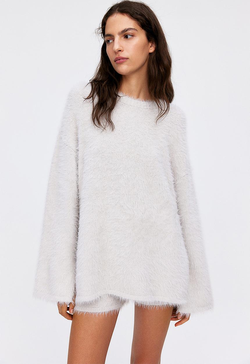 H&M - Fluffy jumper - light grey 