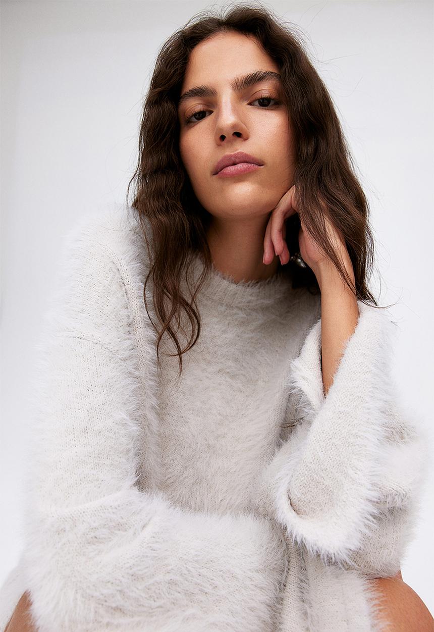 H&M - Fluffy jumper - light grey 