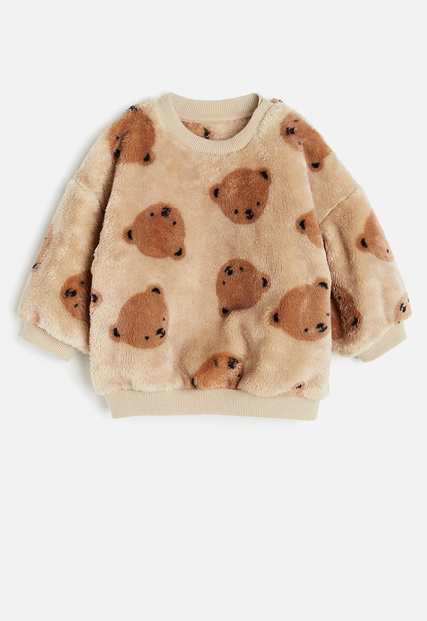 H&M - Pile sweatshirt - beige/bears