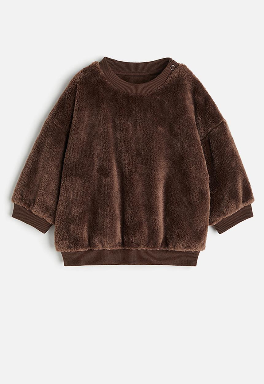 H&M - Pile sweatshirt - dark brown