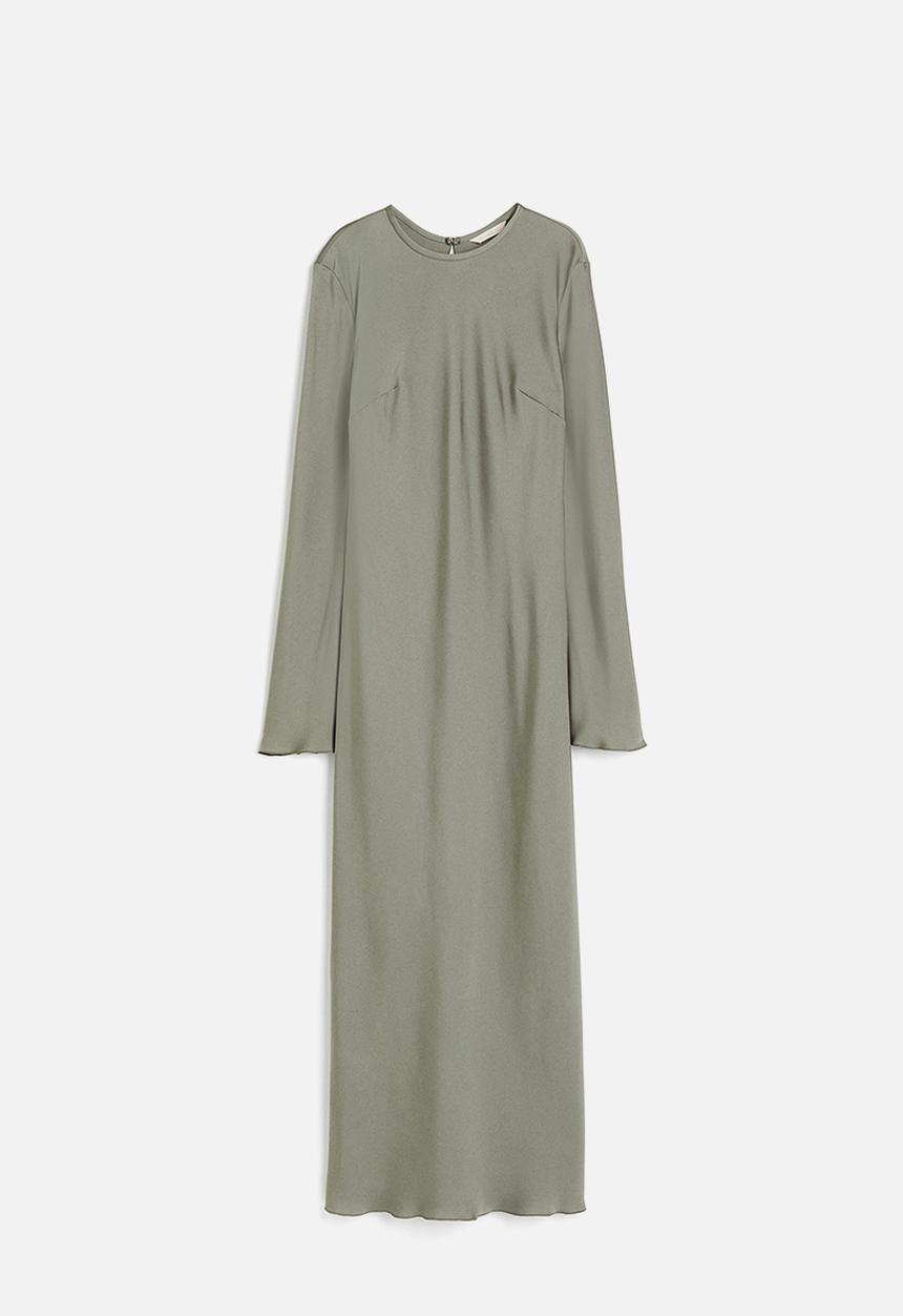 H&M - Long-sleeved midi dress - khaki green