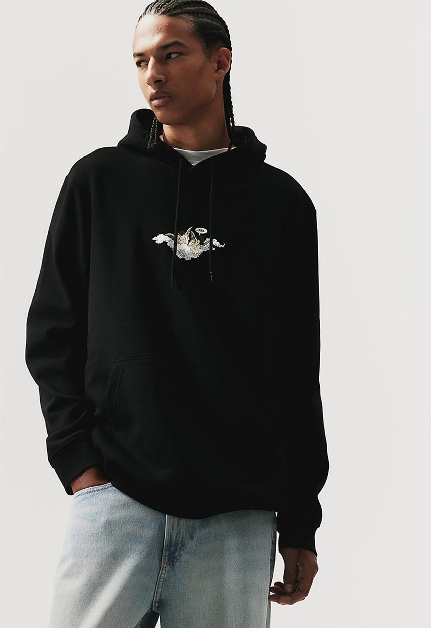 H&M - Regular fit hoodie - black angels
