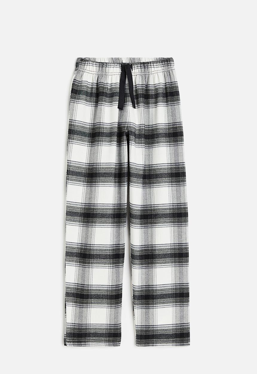 H&M - Cotton pyjama bottoms - grey & checked