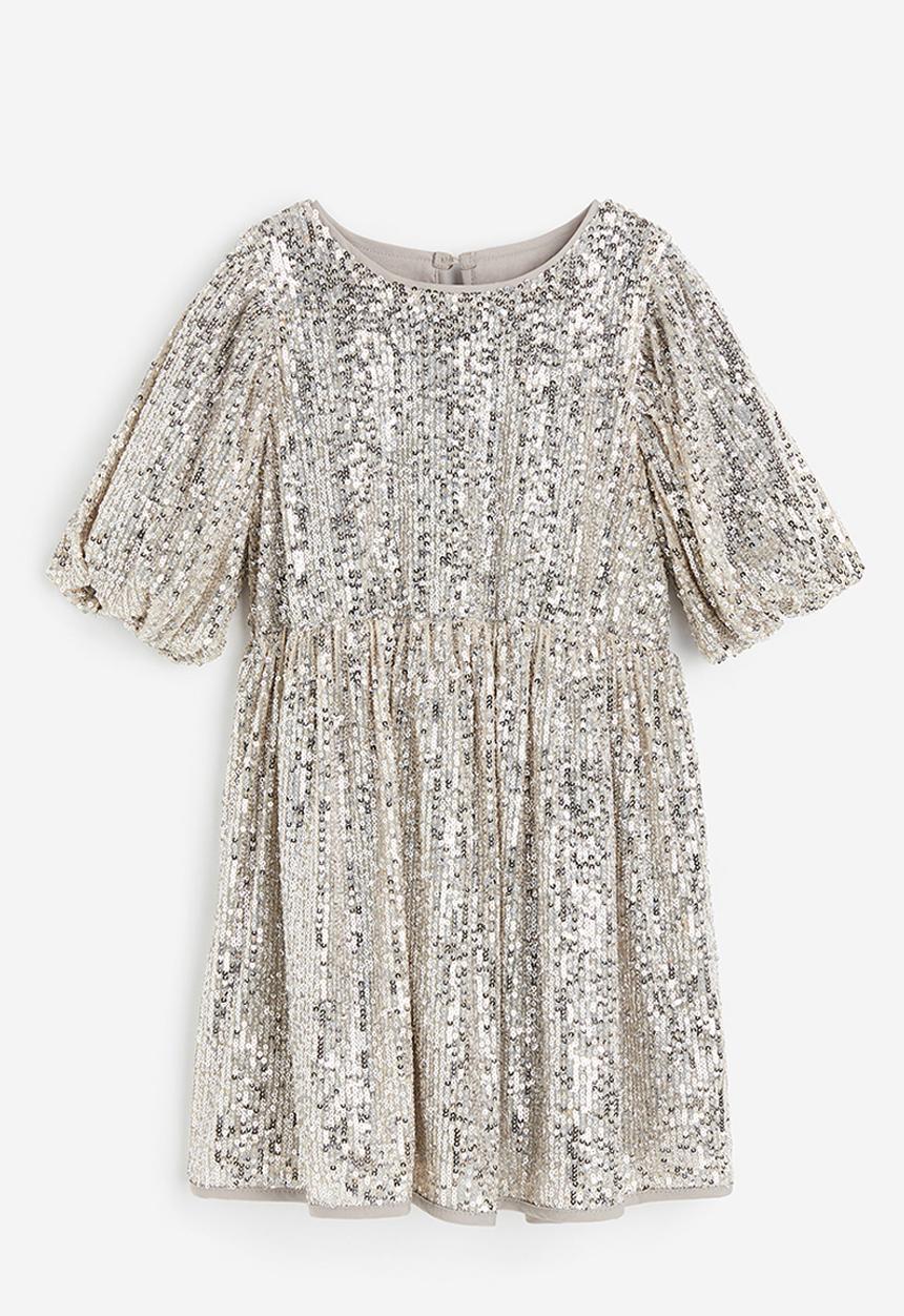 H&M - Sequined dress - beige & silver-coloured
