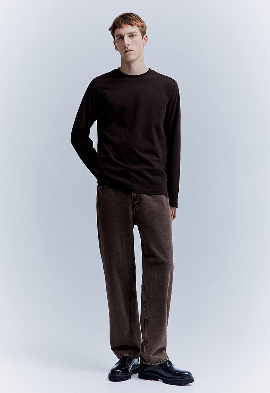 H&M - Regular fit jersey top - dark brown