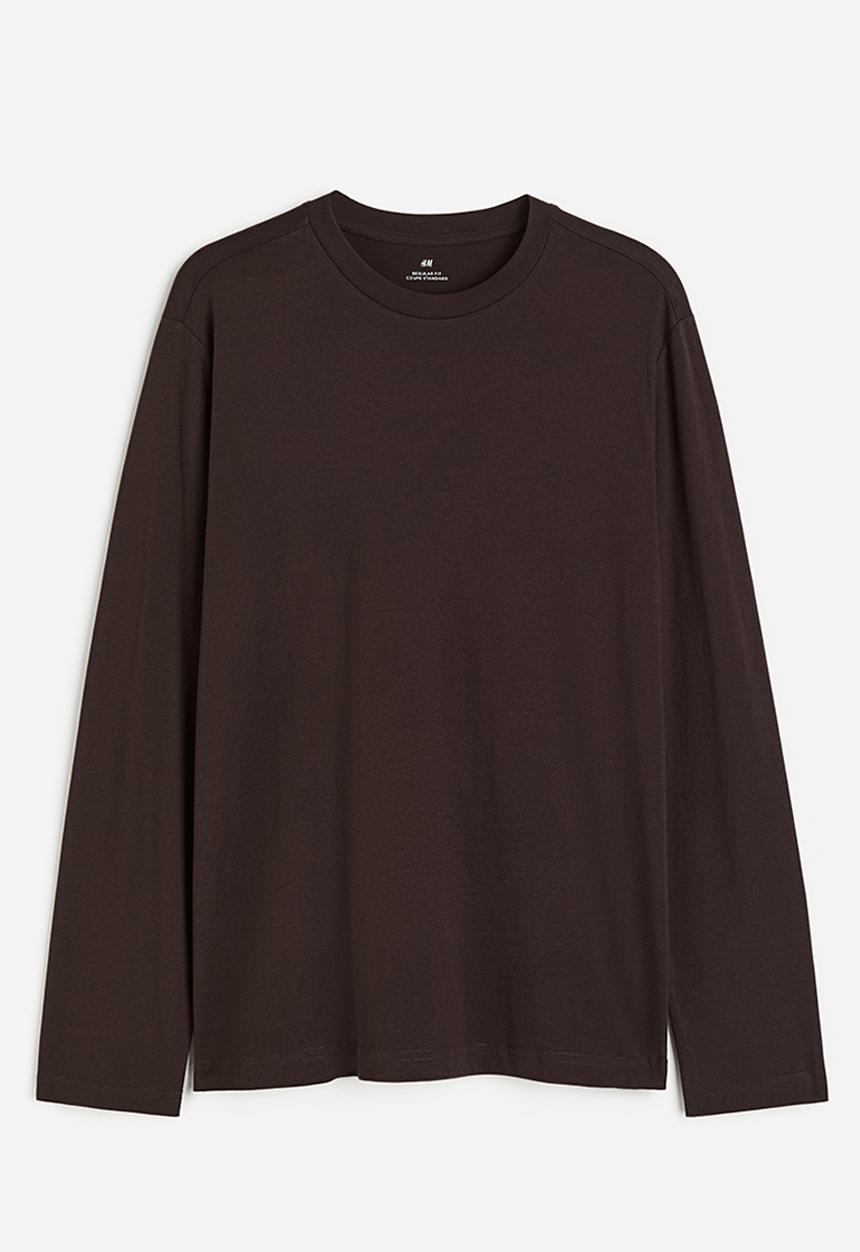 H&M - Regular fit jersey top - dark brown
