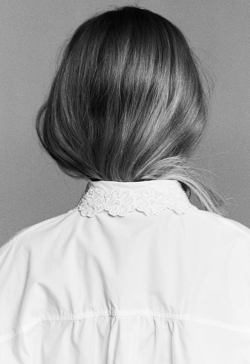 H&M - Beaded cotton shirt - white