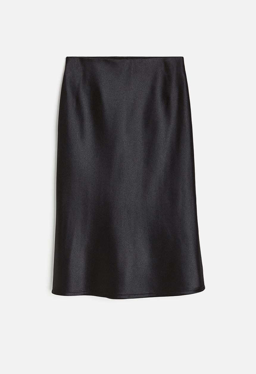 H&M - Satin skirt - black