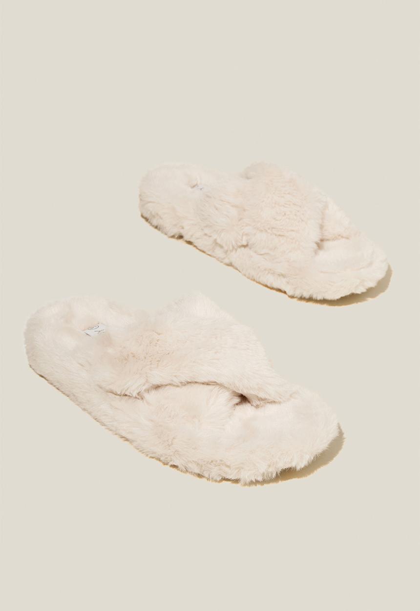 Cotton On - Cosy crossover slipper - gardenia