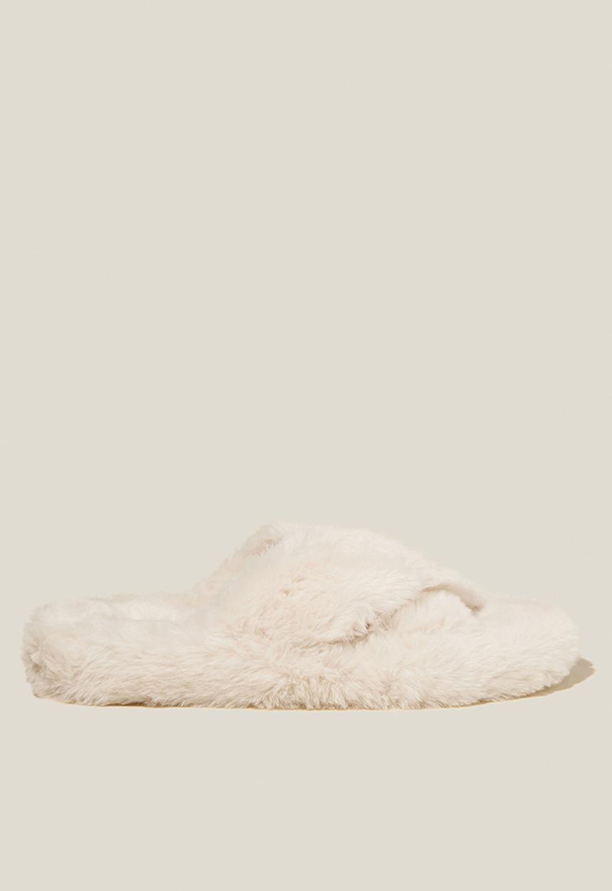 Cotton On - Cosy crossover slipper - gardenia
