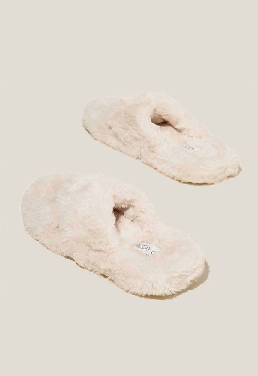 Cotton On - Cosy crossover slipper - gardenia