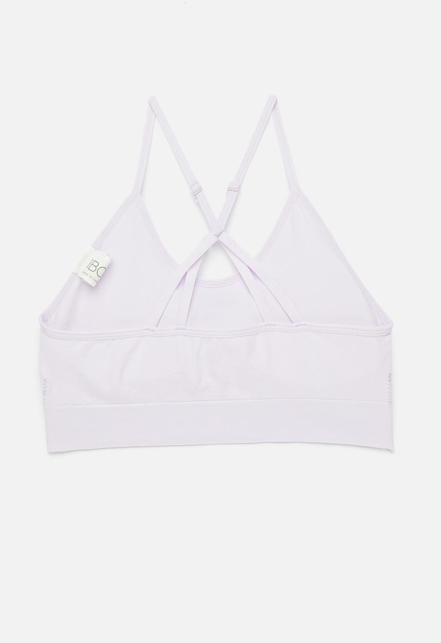 Cotton On - Seamless Longline Cross Over Padded Bralette 2Pk - Infinity Blue/Lilac Breeze