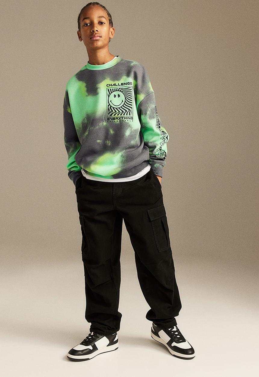 H&M - Printed sweatshirt - mint green & smileyworld®