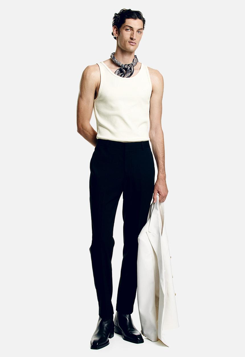 H&M - Slim fit ribbed vest top - cream