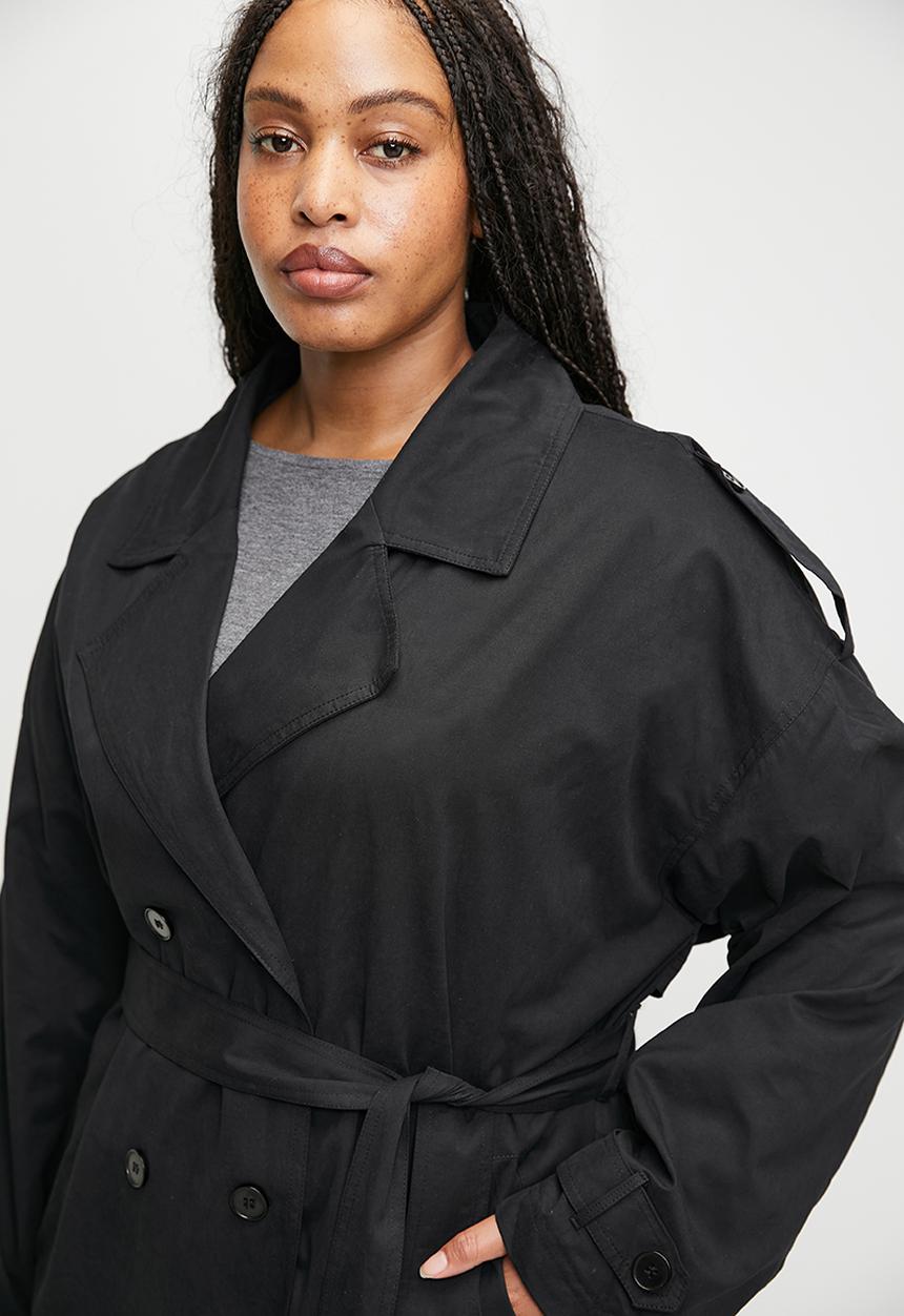 Cotton On - Plus Lottie Trench Coat - Black