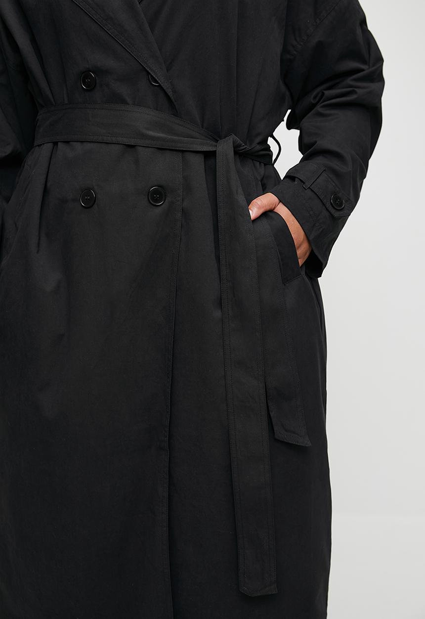 Cotton On - Plus Lottie Trench Coat - Black