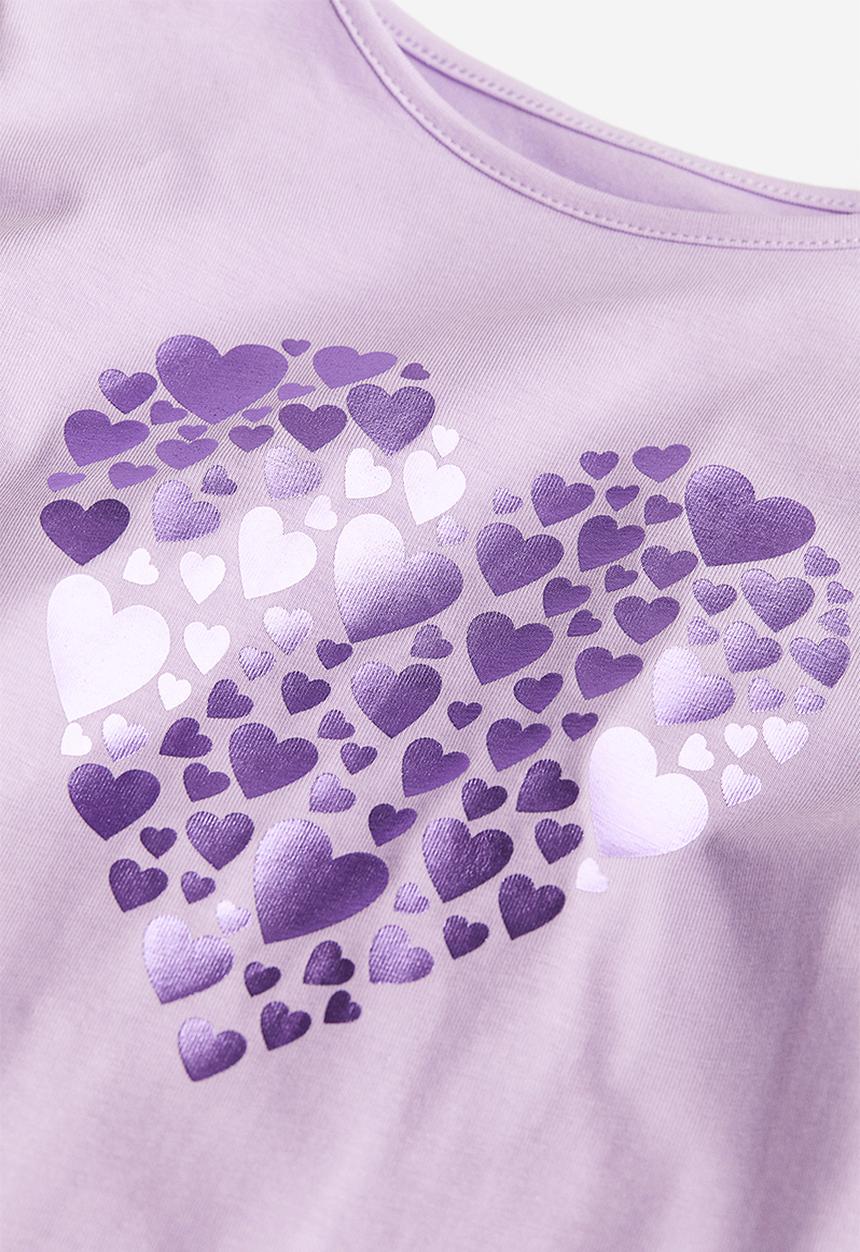 H&M - Printed jersey top - lilac & heart