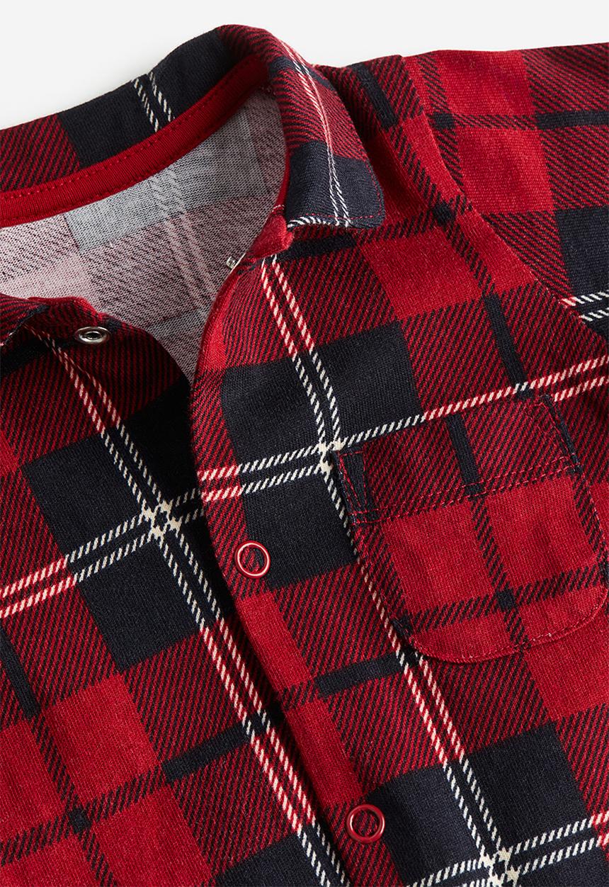 H&M - Collared sleepsuit - red & checked