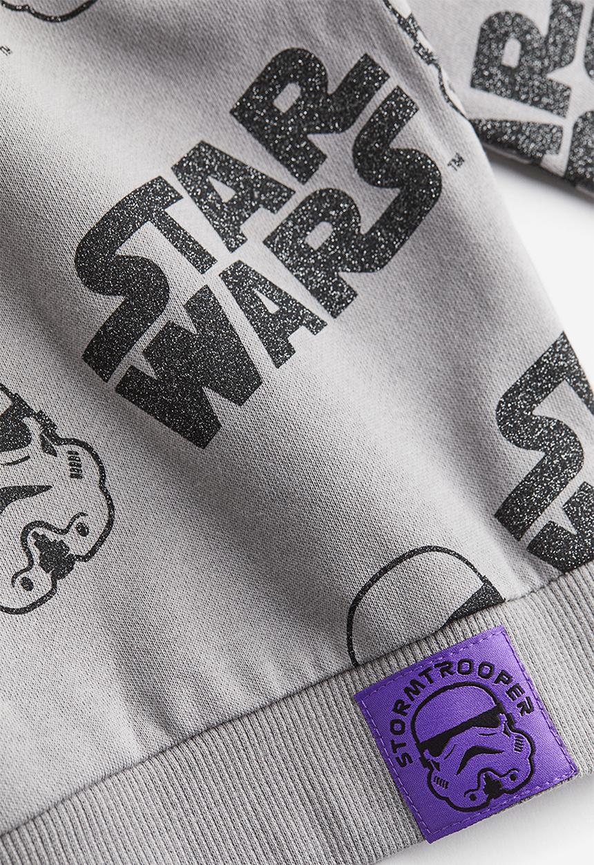 H&M - Motif-detail sweatshirt - grey & star wars