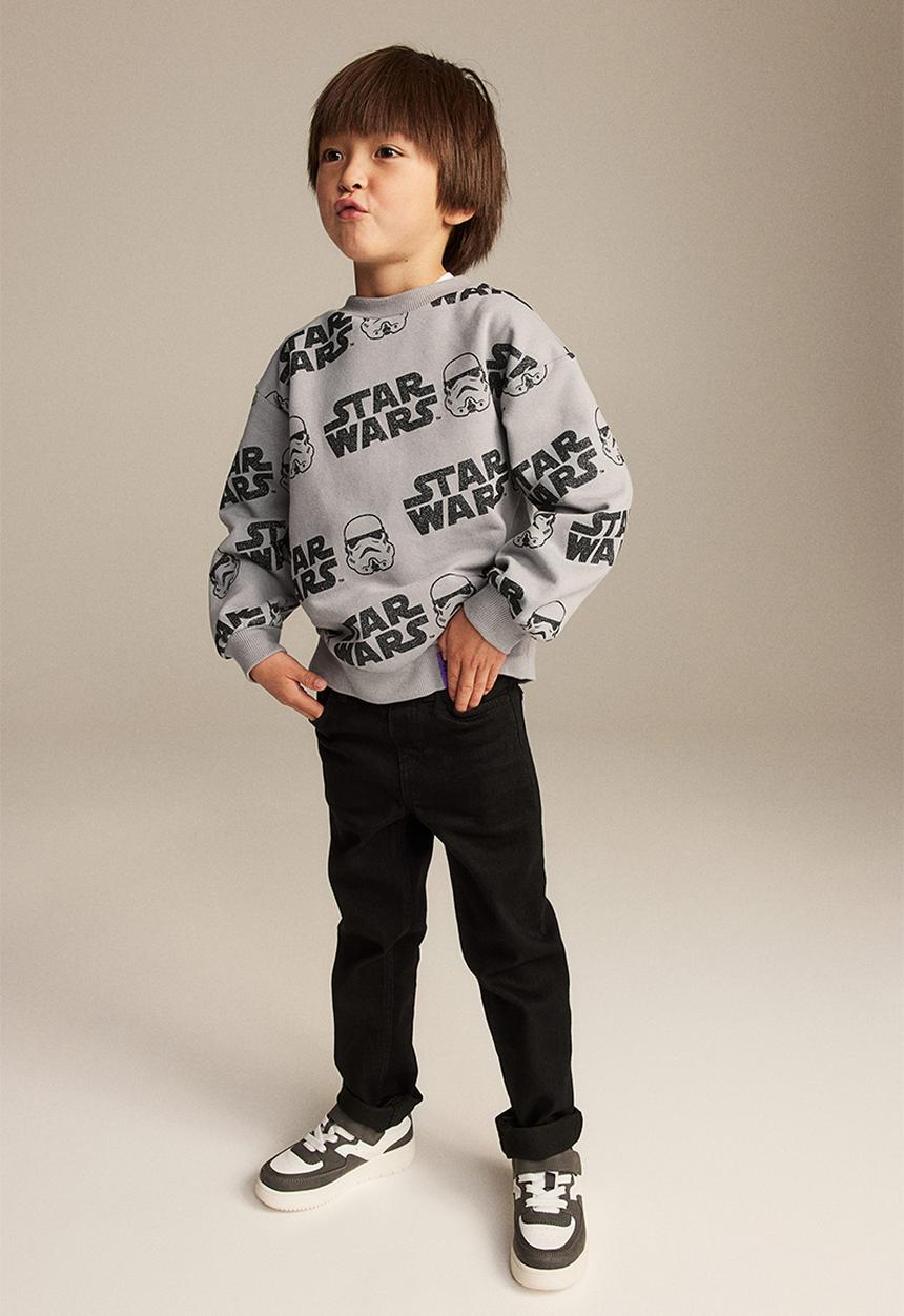 H&M - Motif-detail sweatshirt - grey & star wars
