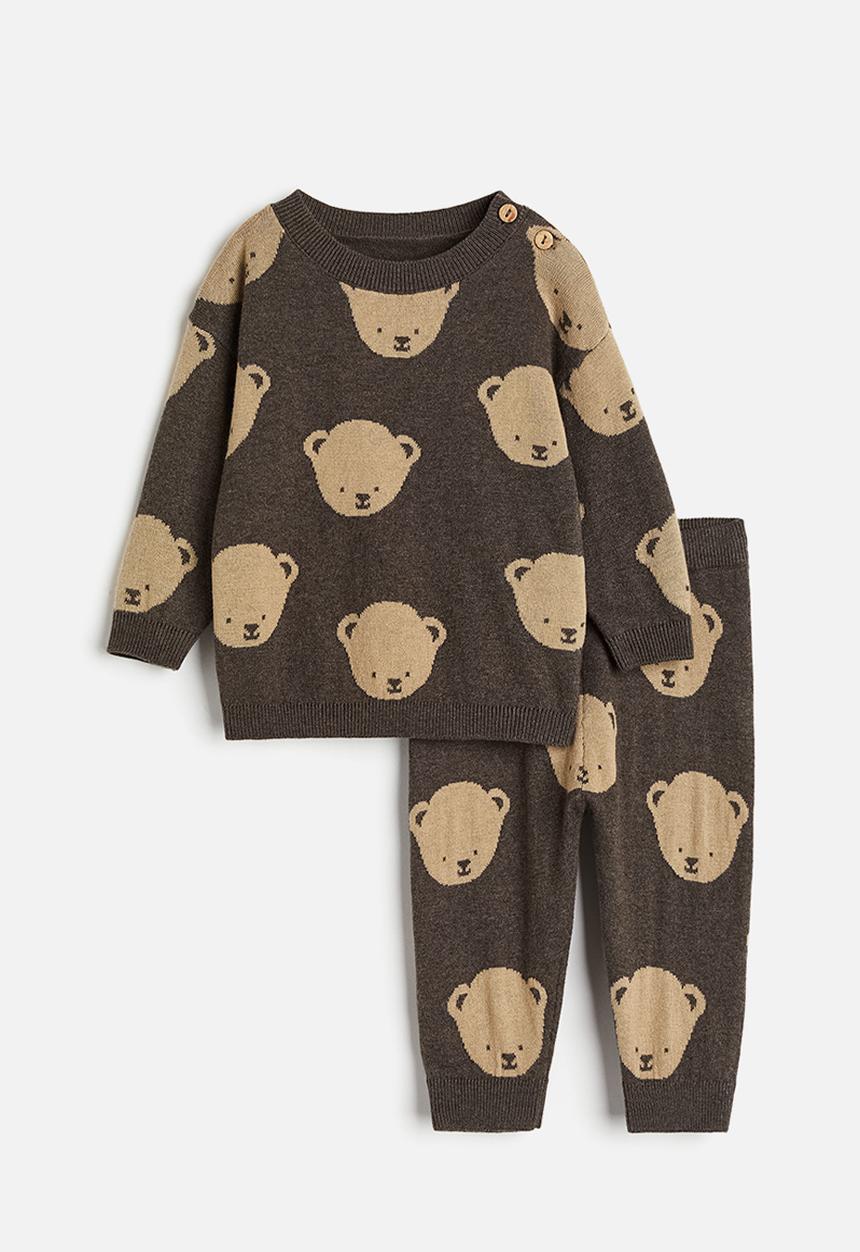 H&M - 2 piece jacquard-knit cotton set - brown bears