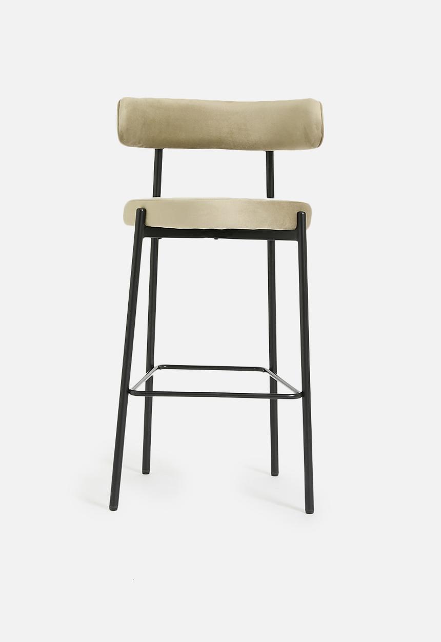 Sixth Floor - Ana velvet bar stool - Mocha velvet