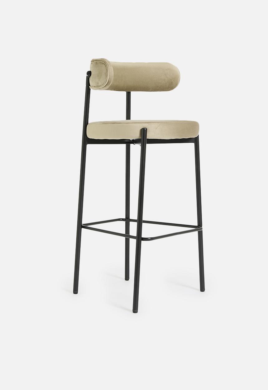 Sixth Floor - Ana velvet bar stool - Mocha velvet