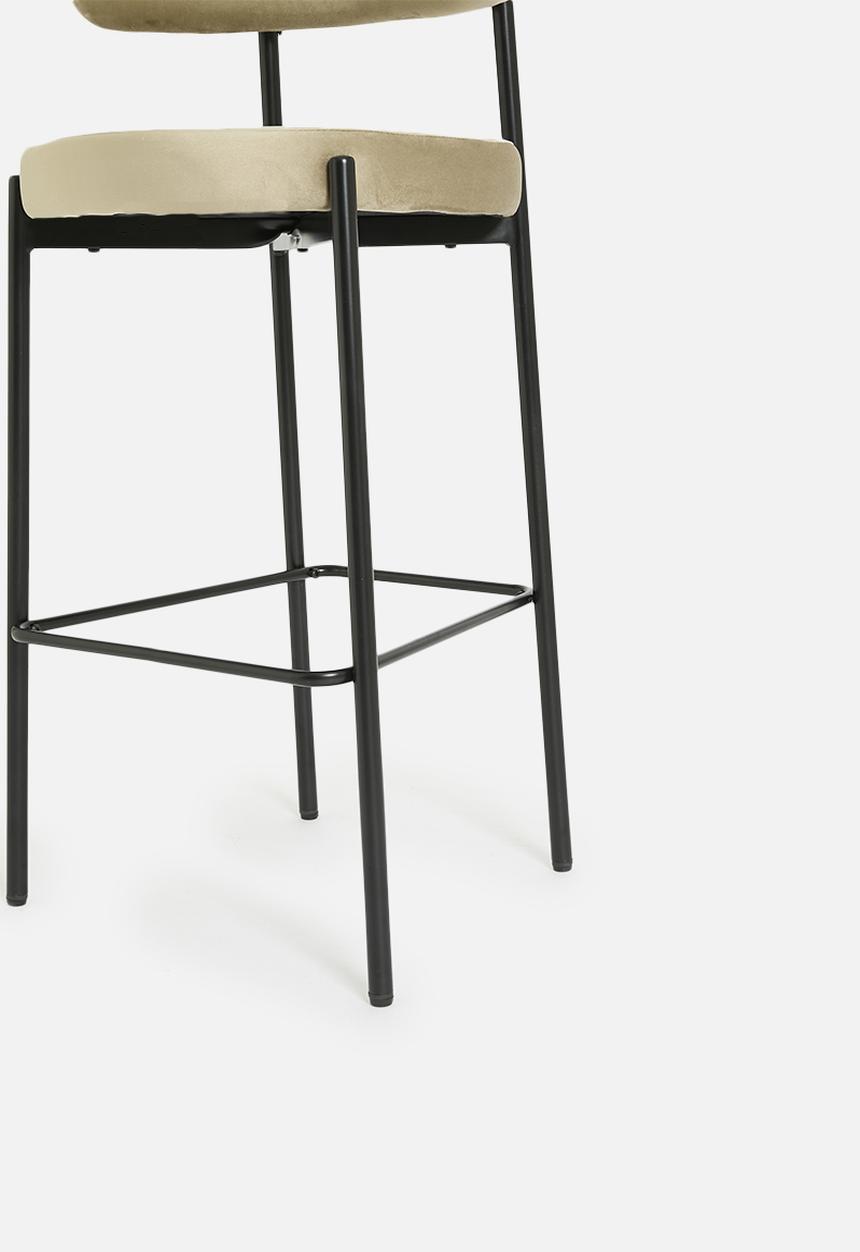 Sixth Floor - Ana velvet bar stool - Mocha velvet
