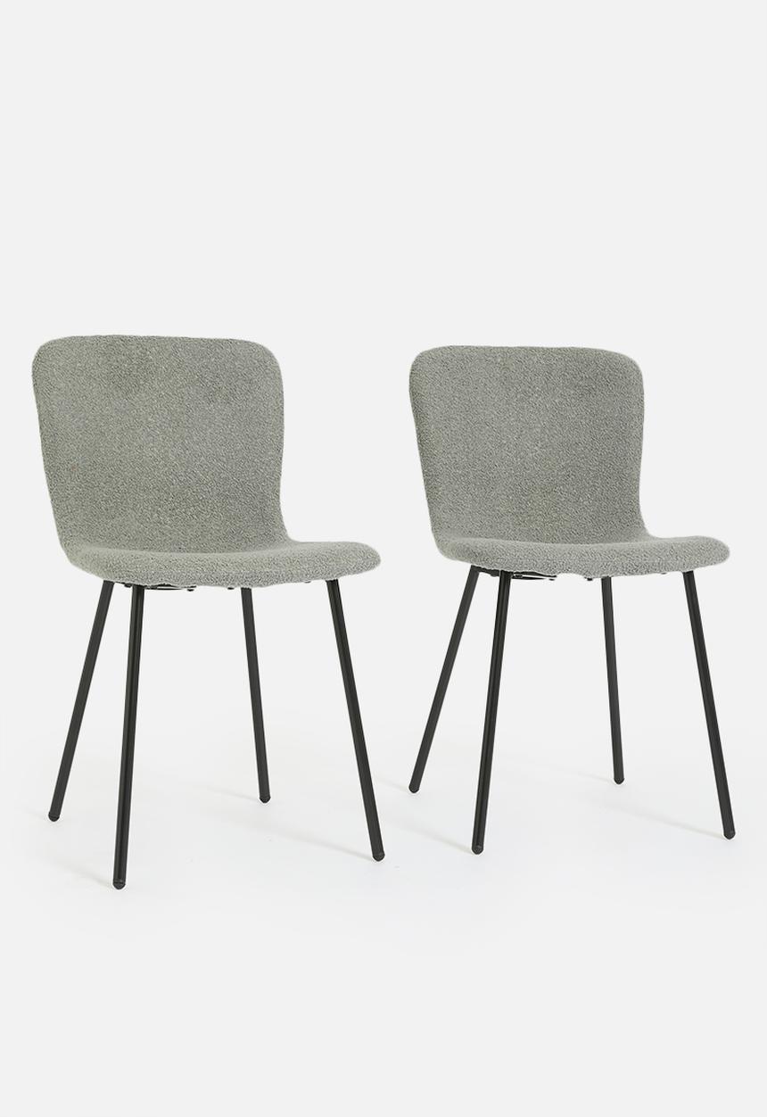 Sixth Floor - Sherpa dining set of 2 - grey