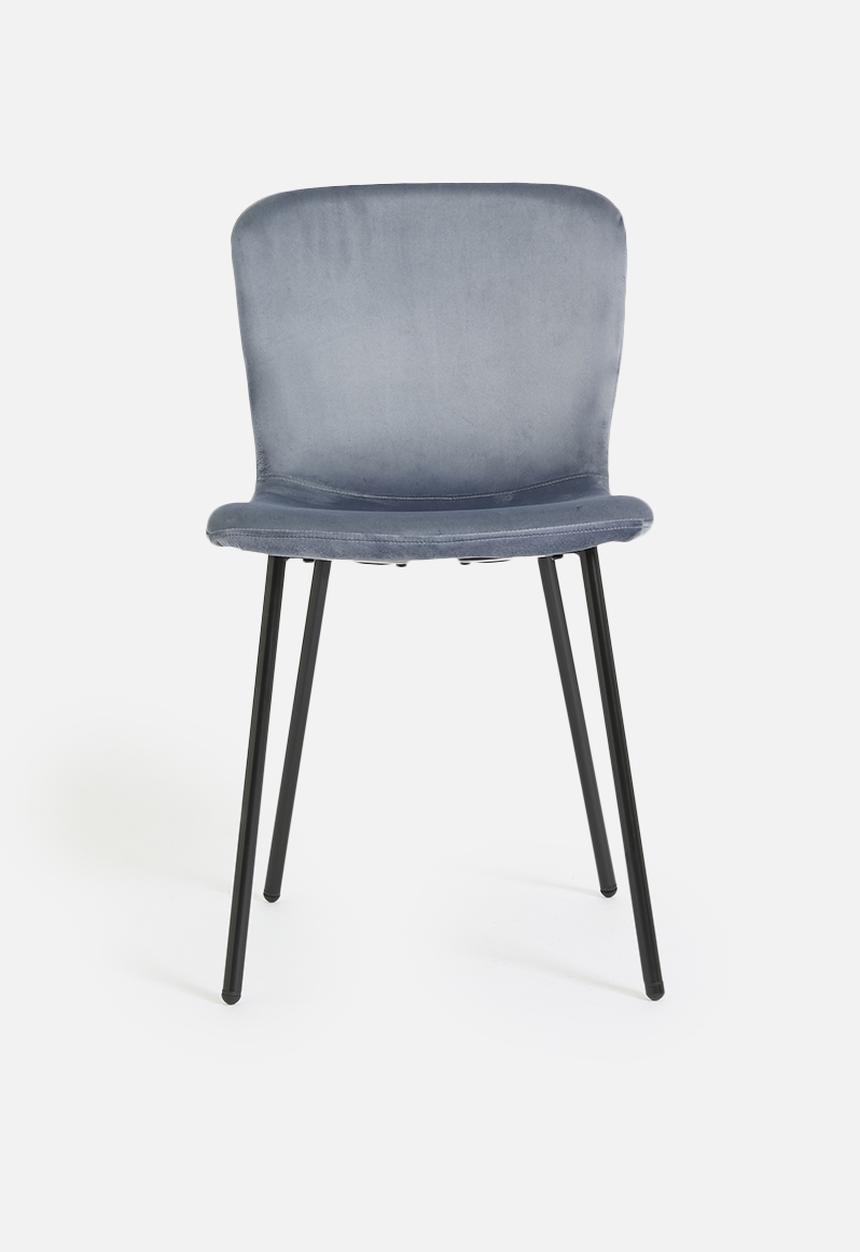 Sixth Floor - Velvet dining chair set of 2 - Deep Ocean