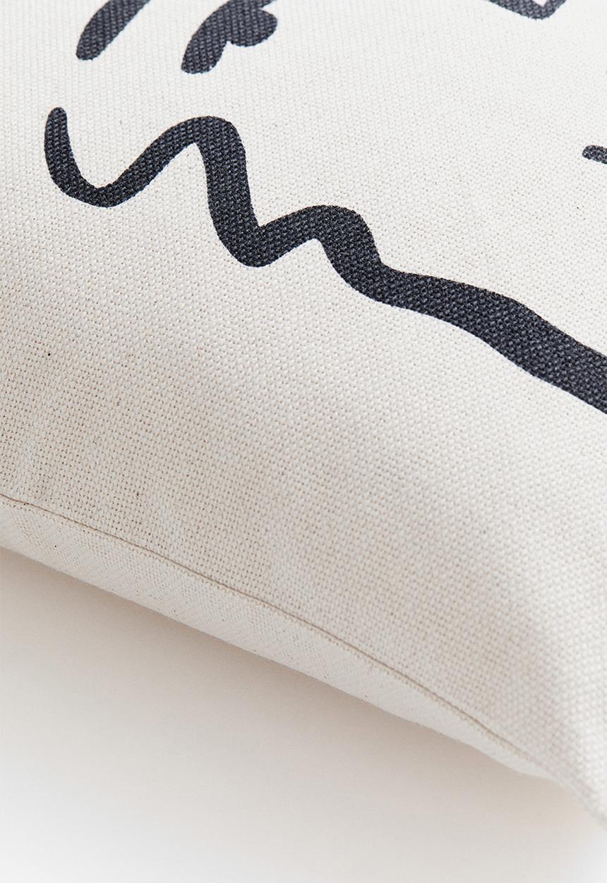 H&M - Print-motif cushion cover - white