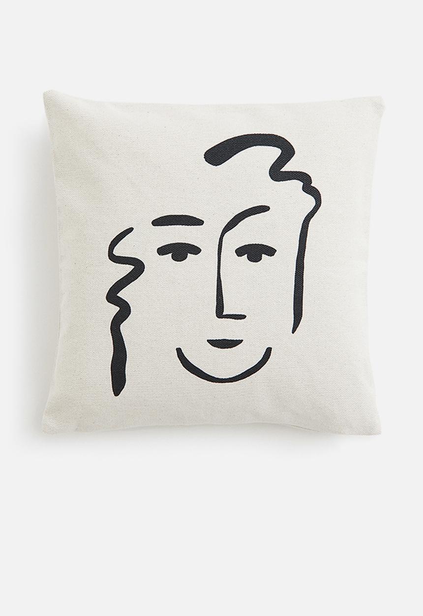H&M - Print-motif cushion cover - white