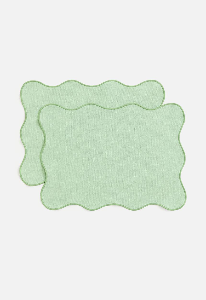 H&M - 2-pack scallop-edged place mats - green