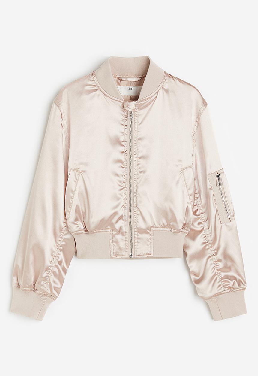 H&M - Satin bomber jacket - light pink