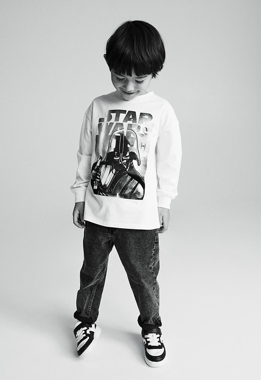 H&M - Printed long-sleeved t-shirt - white/star wars