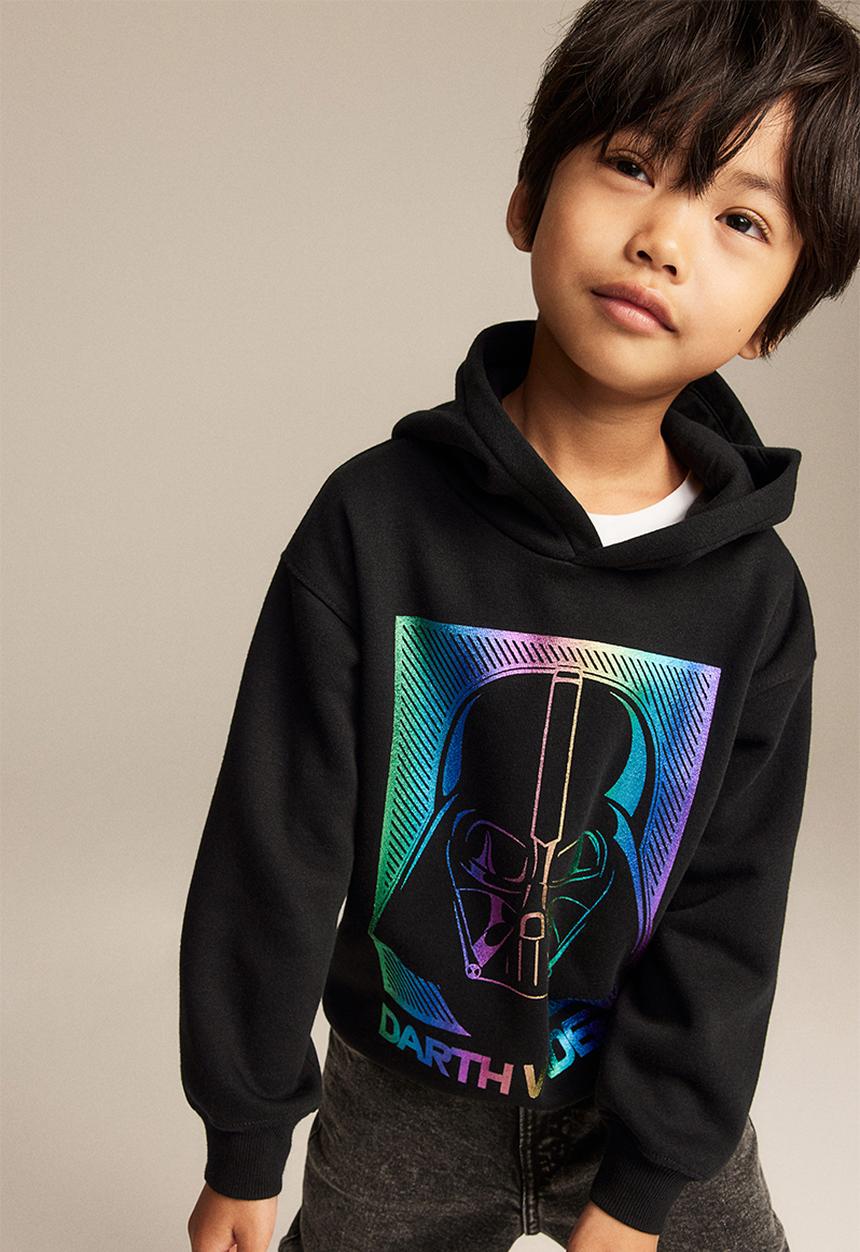 H&M - Printed hoodie - black/star wars