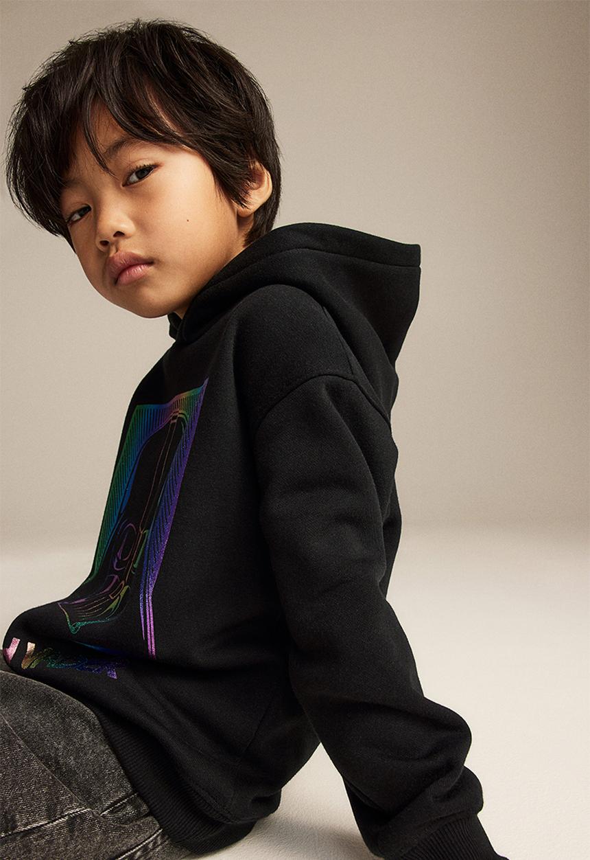 H&M - Printed hoodie - black/star wars