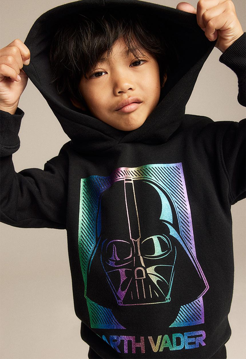 H&M - Printed hoodie - black/star wars
