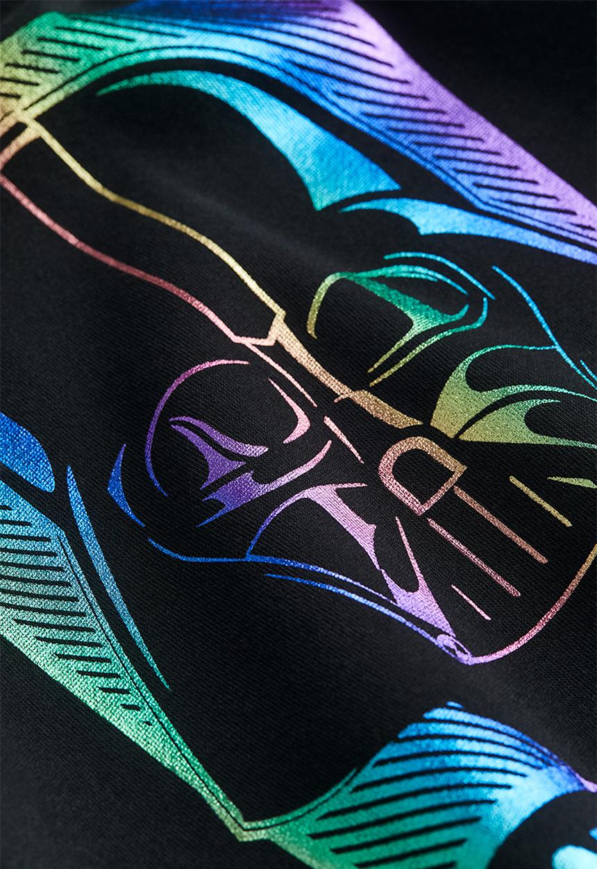 H&M - Printed hoodie - black/star wars