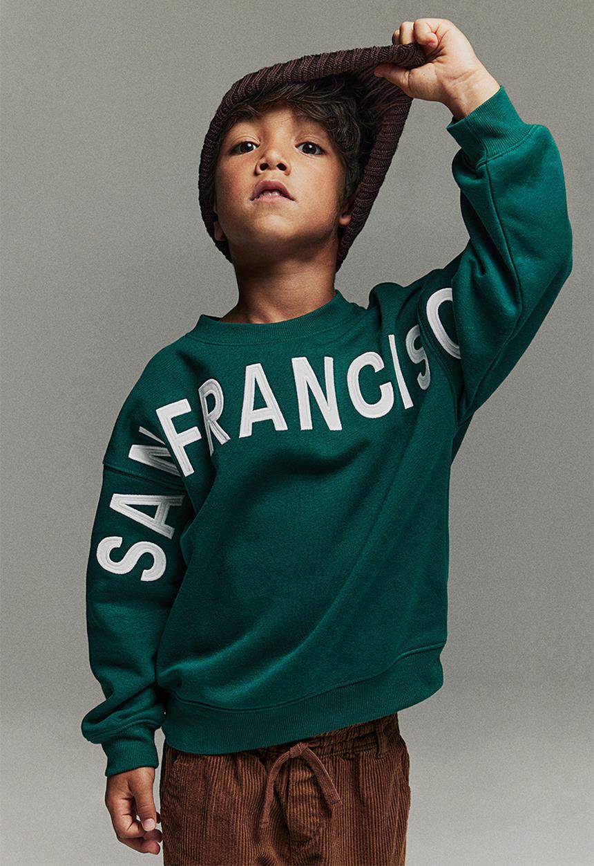 H&M - Oversized sweatshirt - dark green/san francisco