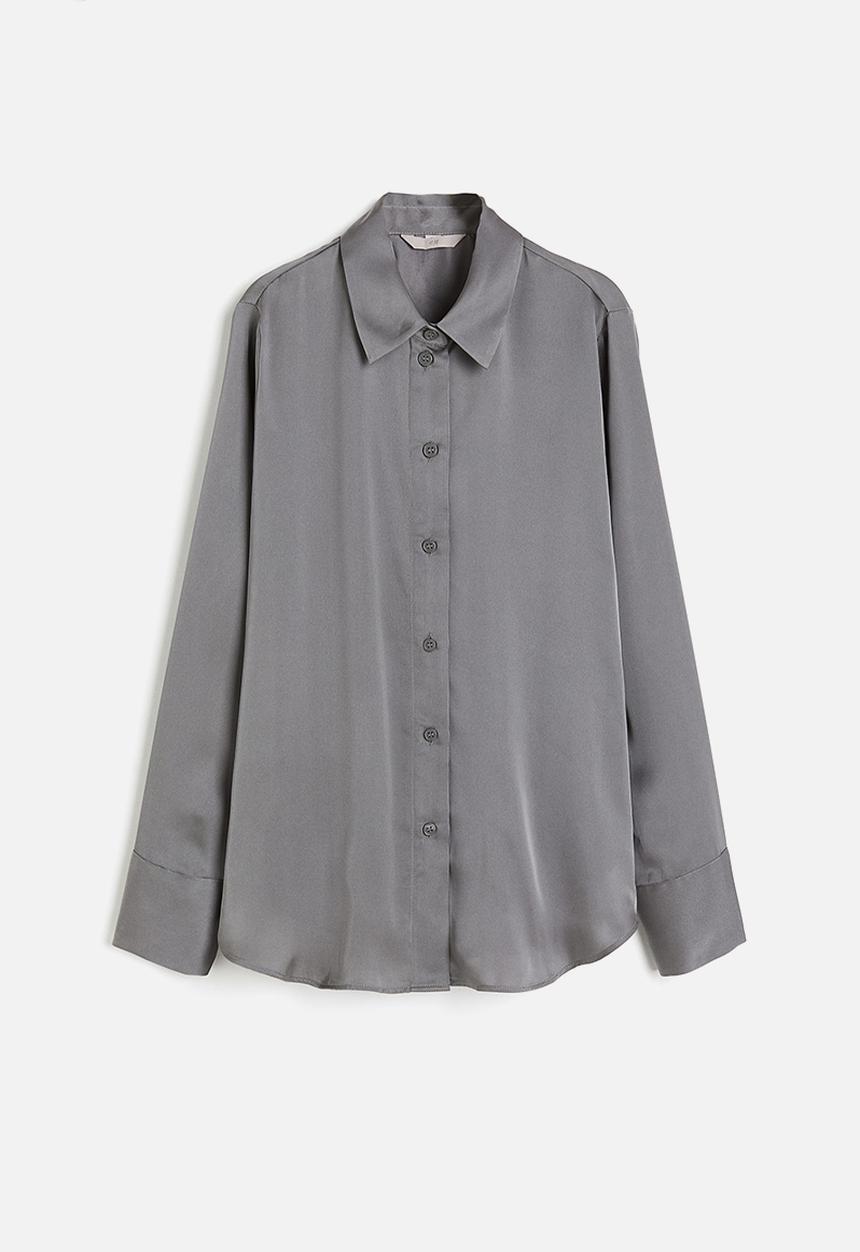 H&M - Pointed-collar shirt - grey