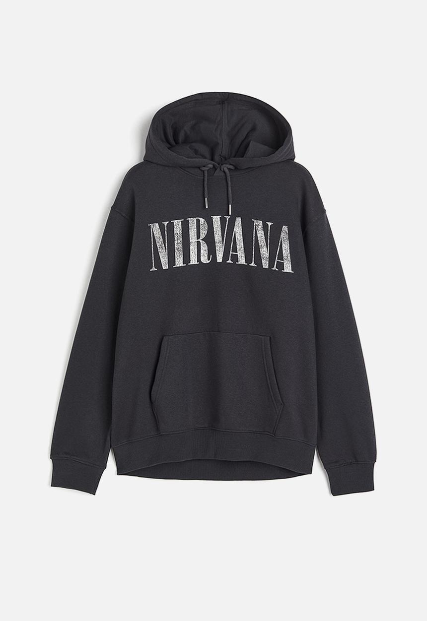 H&M - Motif-front hoodie - dark grey/nirvana