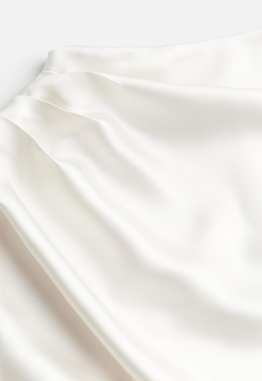 H&M - Draped satin blouse - white